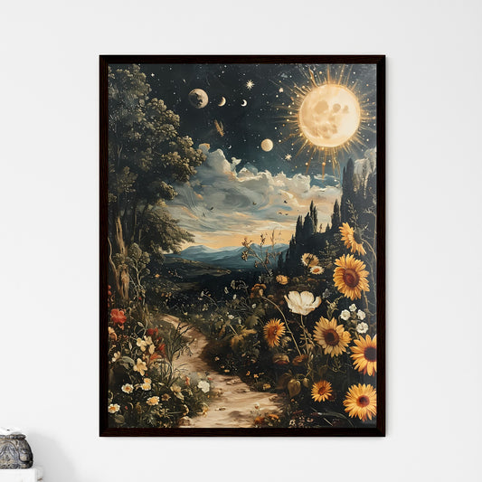 A Poster of sunshine happy Retro Surreal Art - Framed Art Print