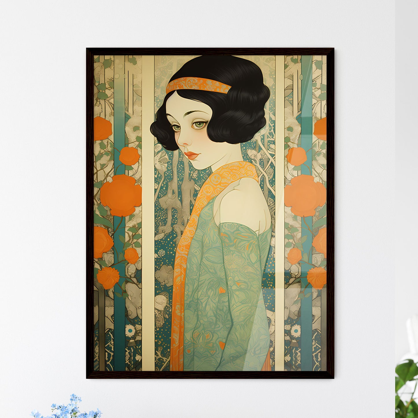 A Poster of portrait of an extremely beautif - Framed Art Print