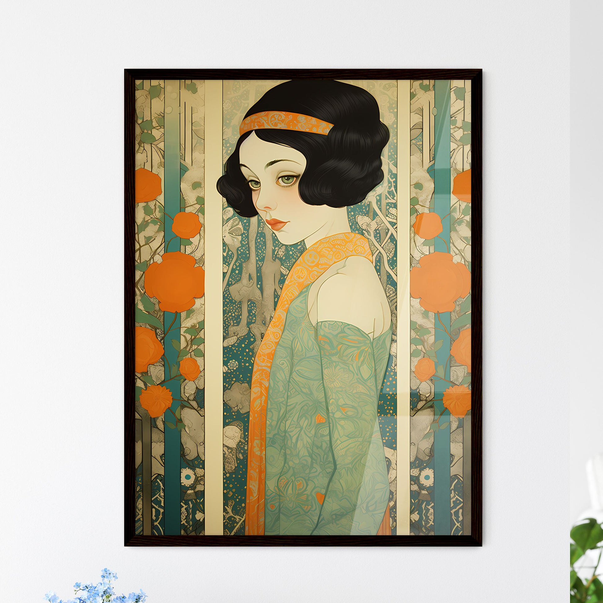 A Poster of portrait of an extremely beautif - Framed Art Print