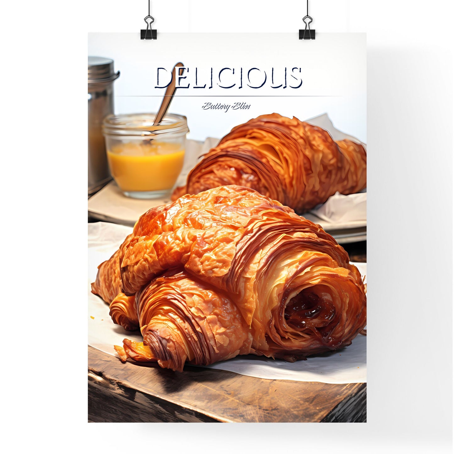 A Poster of Croissant - A Croissants On A Plate Default Title