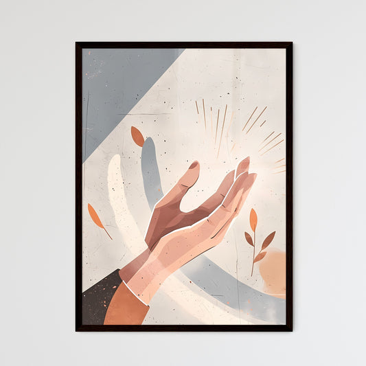 A Poster of two hands holding each other - A - Framed Art Print