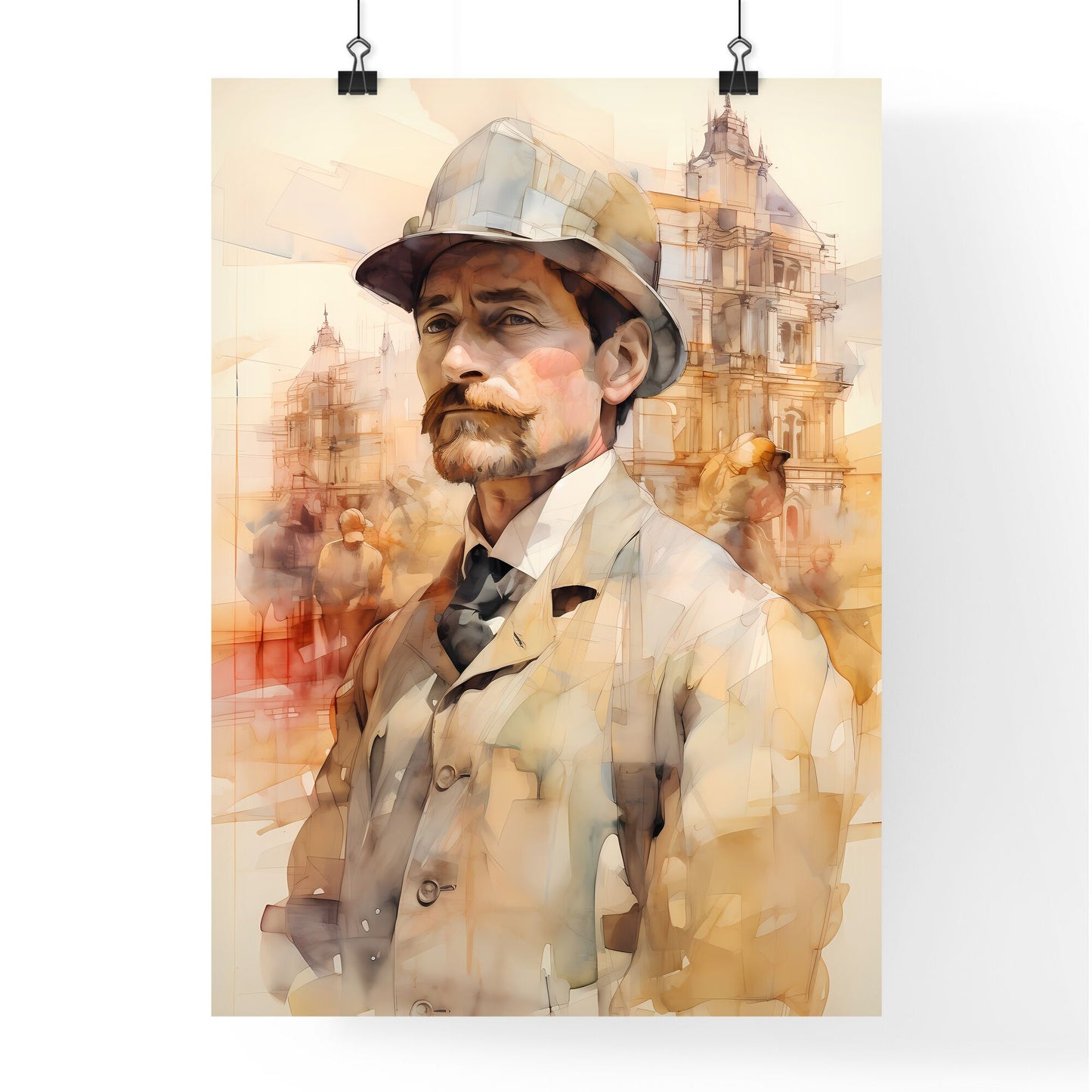 A Poster of Building constructer engineer - A Man Wearing A Hat Default Title