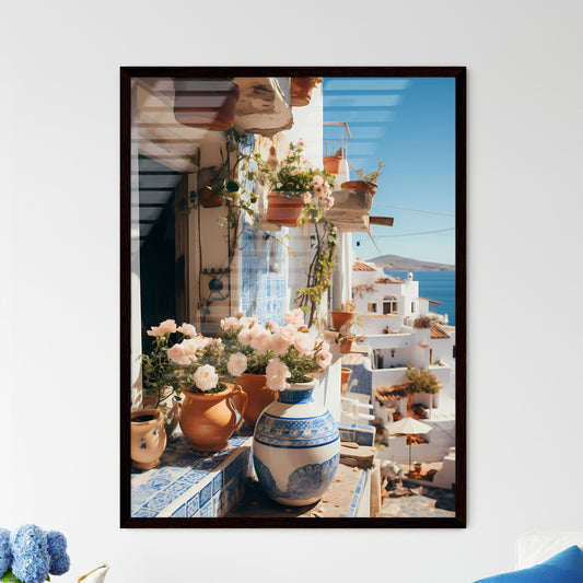 A Poster of if Matisse was a photographer - A Vases And Flowers On A Window Ledge Framed Art