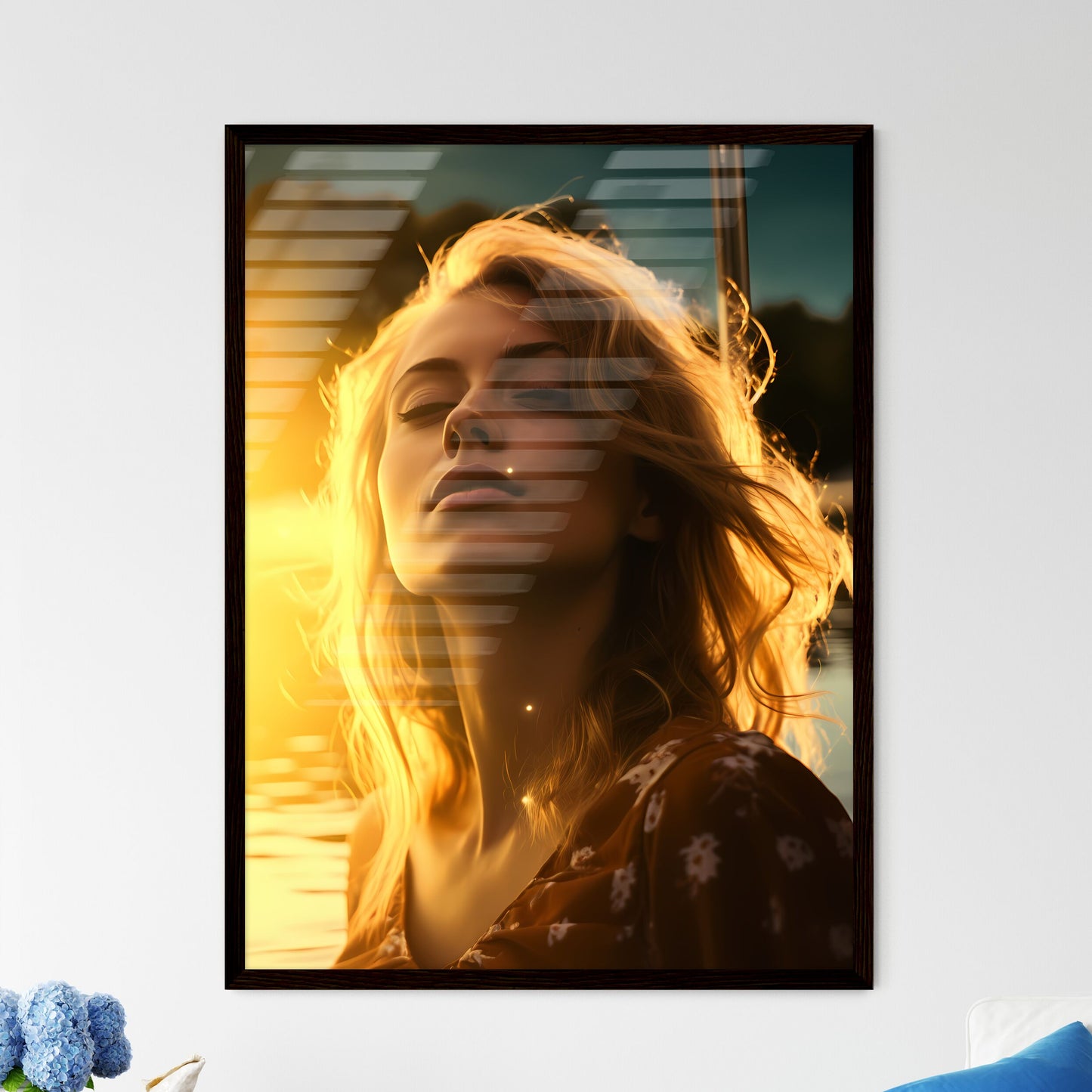 A Poster of The first ray of sunshine - A Wo - Framed Art Print