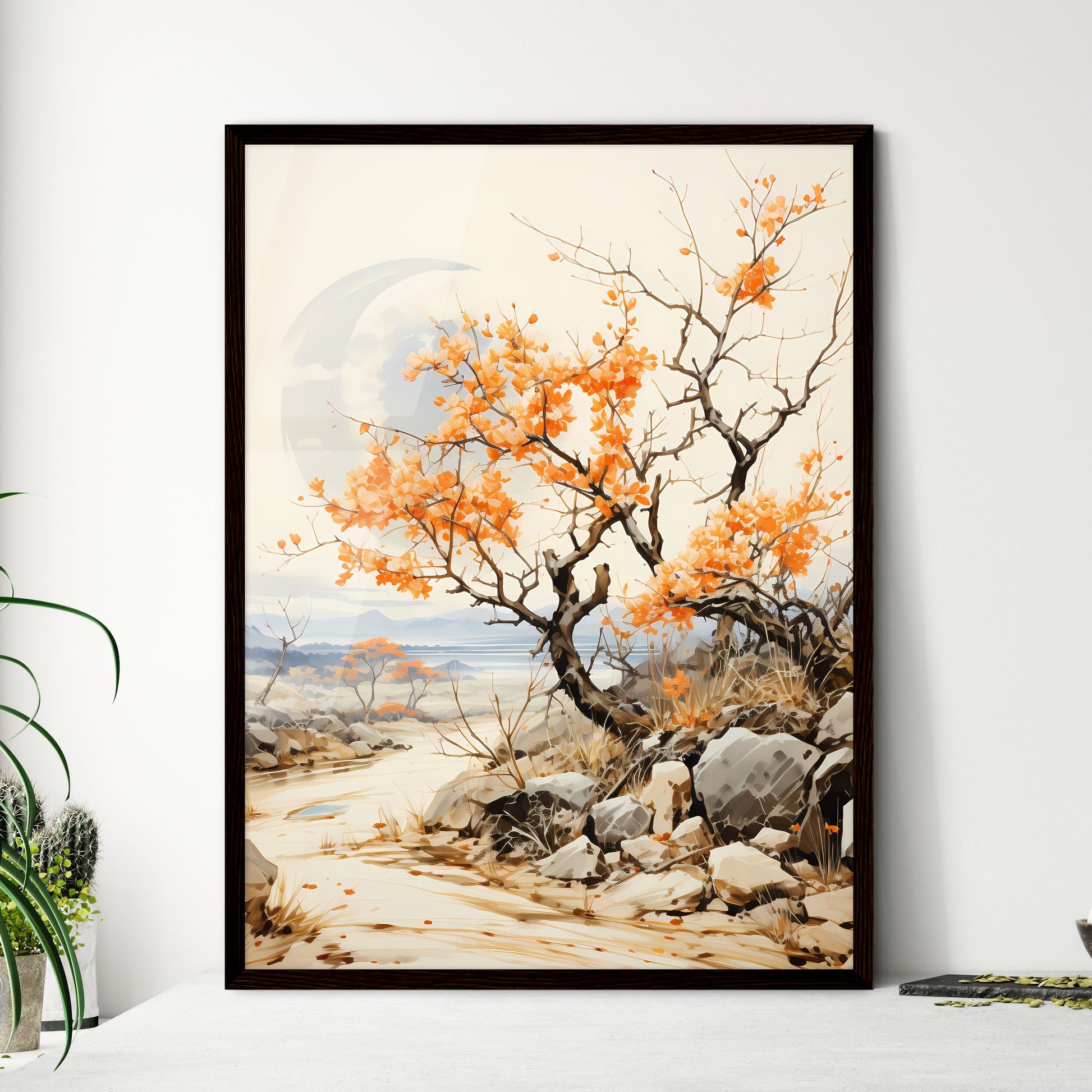 A Poster of Ugly orange trees in London - A  - Framed Art Print