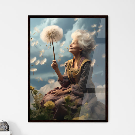 A Poster of an old woman with a dandelion - A Woman Holding A Dandelion Default Title
