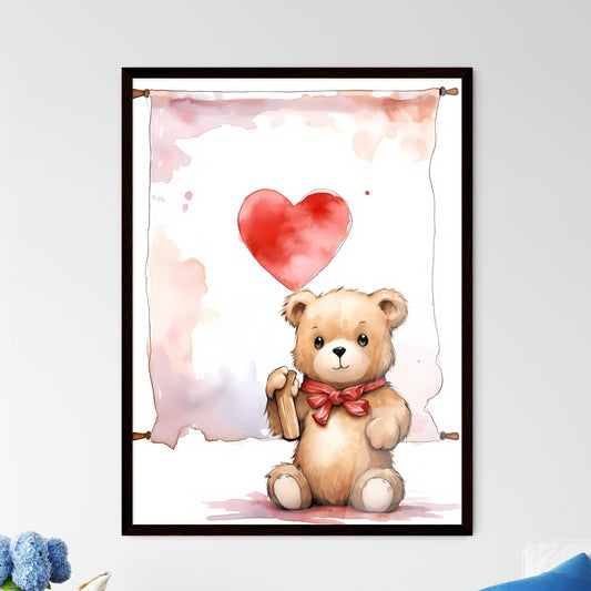 A Poster of Teddy Bear Holding a white banner - A Teddy Bear Holding A Book Default Title