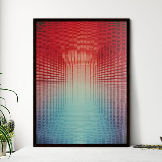 A Poster of halftone pattern - A Red And Blue Cubes Default Title