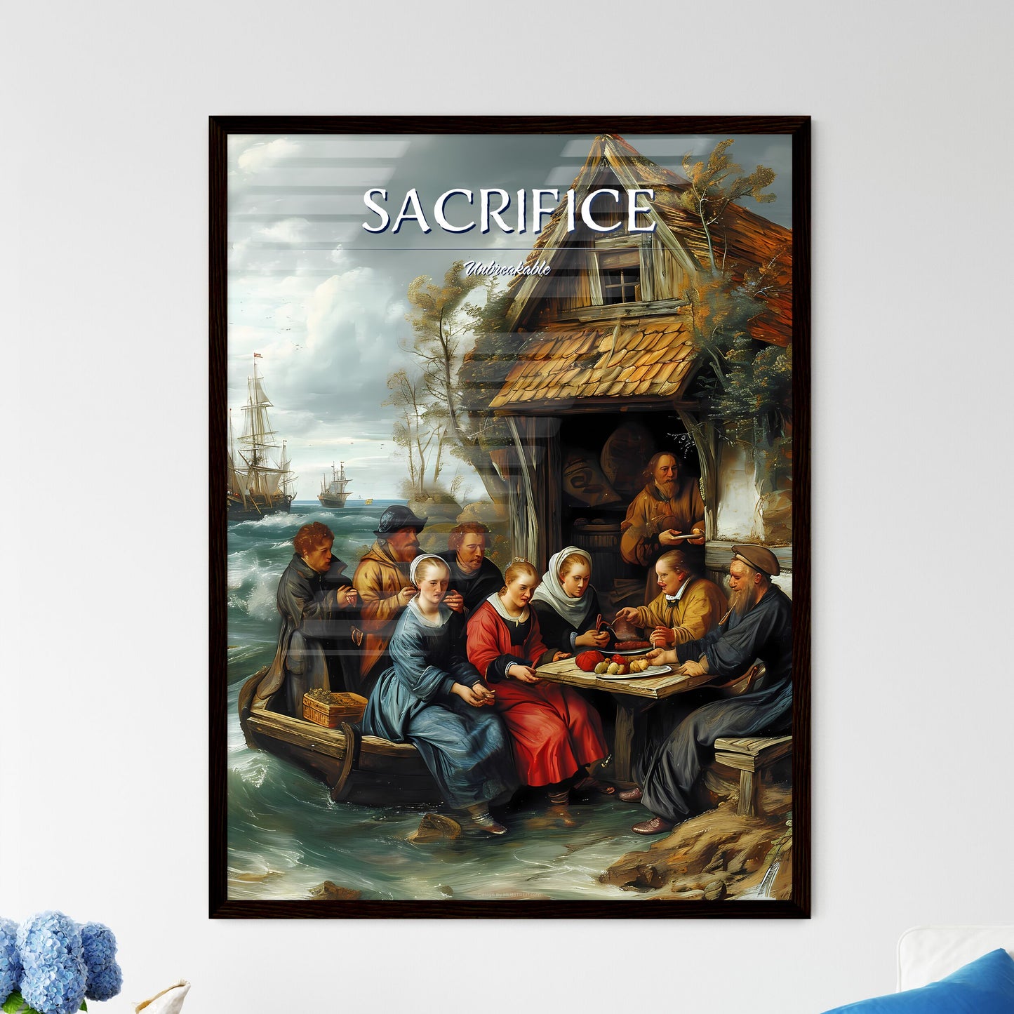 A Poster of injured soldiers - A Painting Of - Framed Art Print