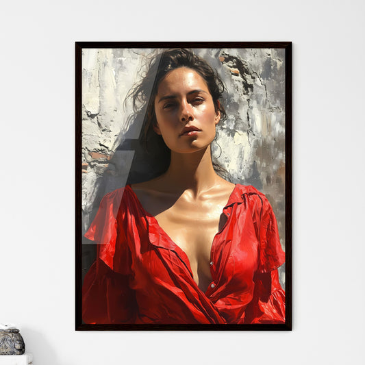 A Poster of oil painting of a 34 view - A Wo - Framed Art Print