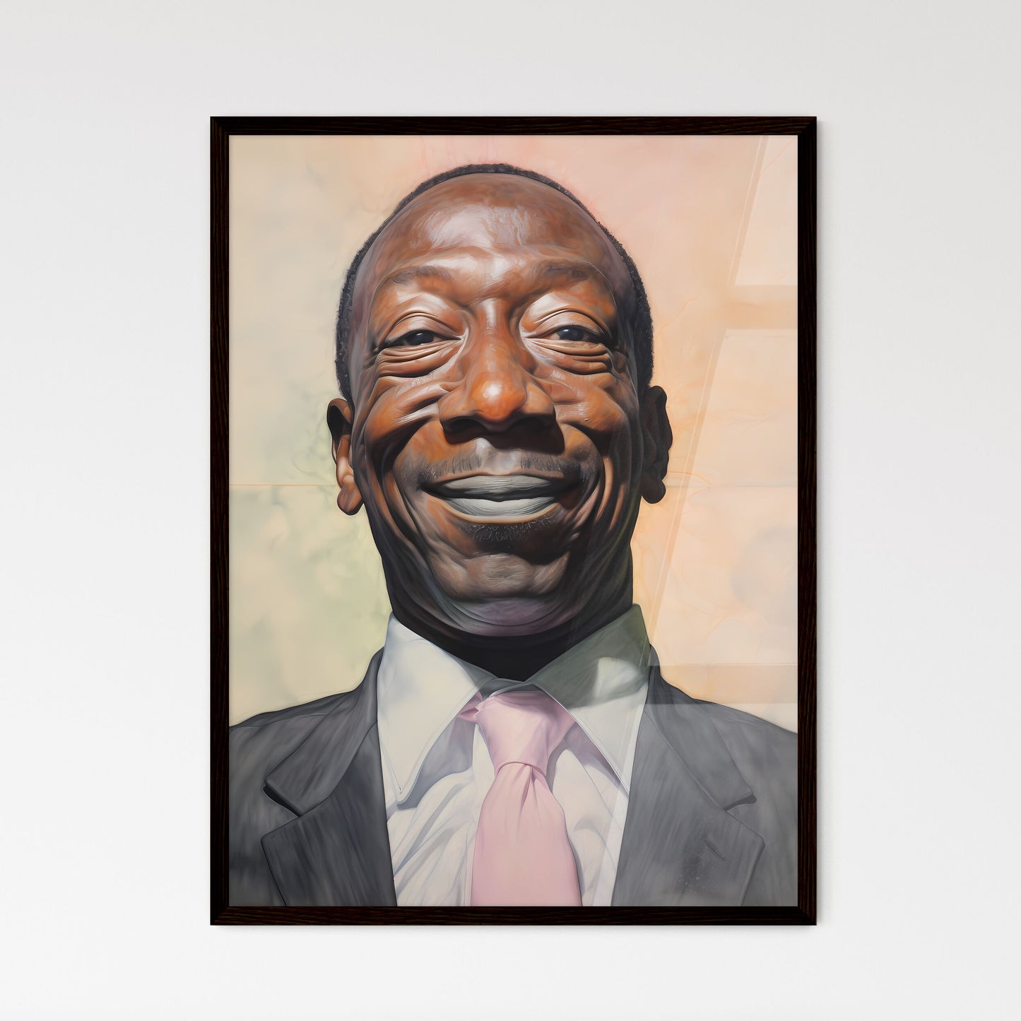 A Poster of elderldy black mans full face  Framed Print