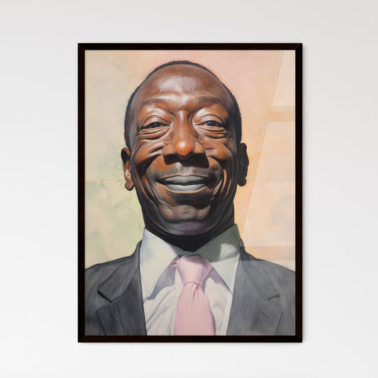 A Poster of elderldy black mans full face  Framed Print