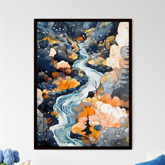A Poster of Yellowstone National Park - A Ri - Framed Art Print