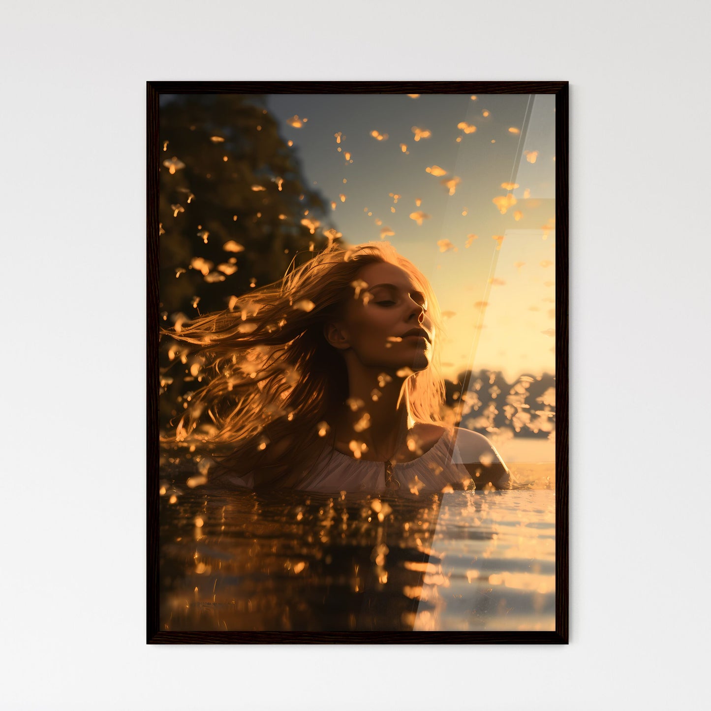 A Poster of The first ray of sunshine - A Wo - Framed Art Print