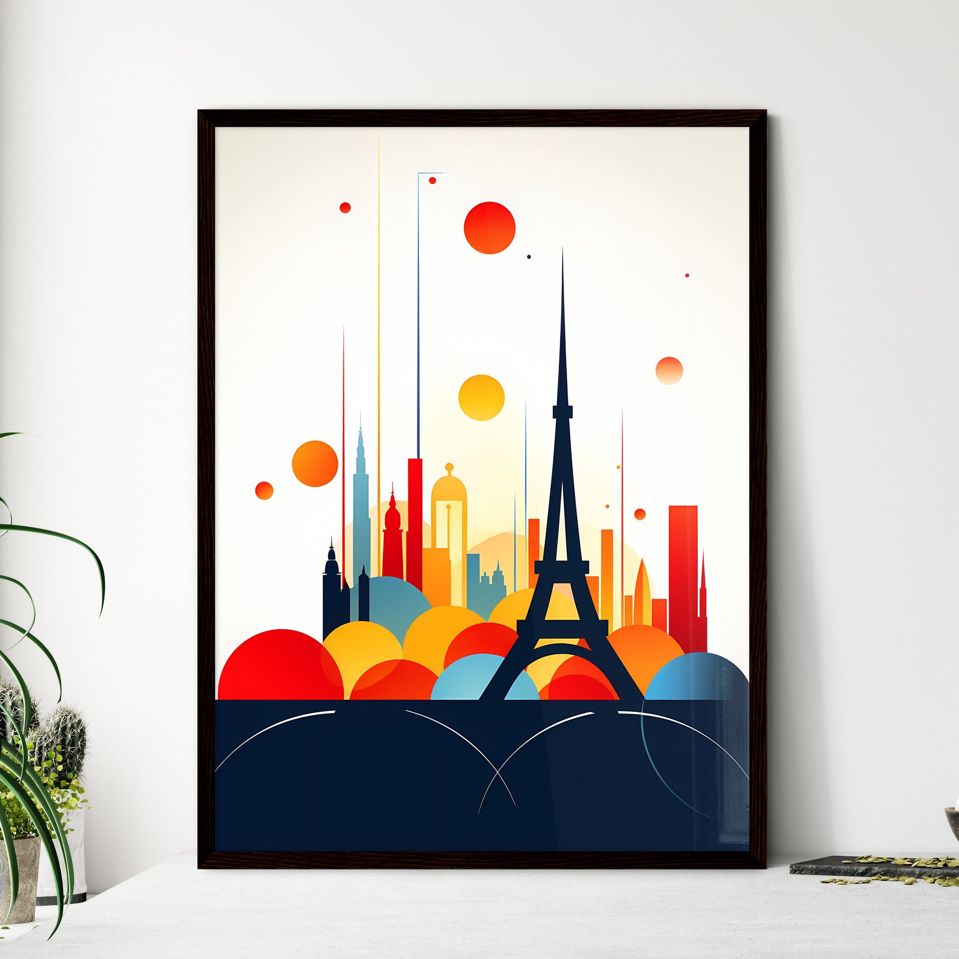 A Poster of minimalist Paris skyline - A Tower In The City Framed Art