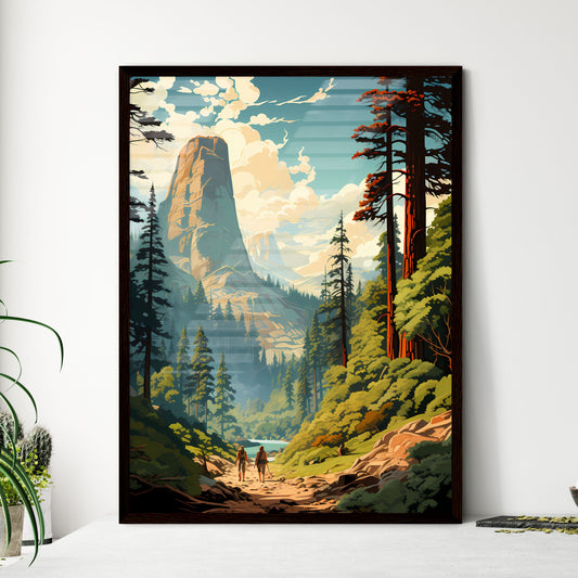 A Poster of Sequoia National Park - A Painti - Framed Art Print