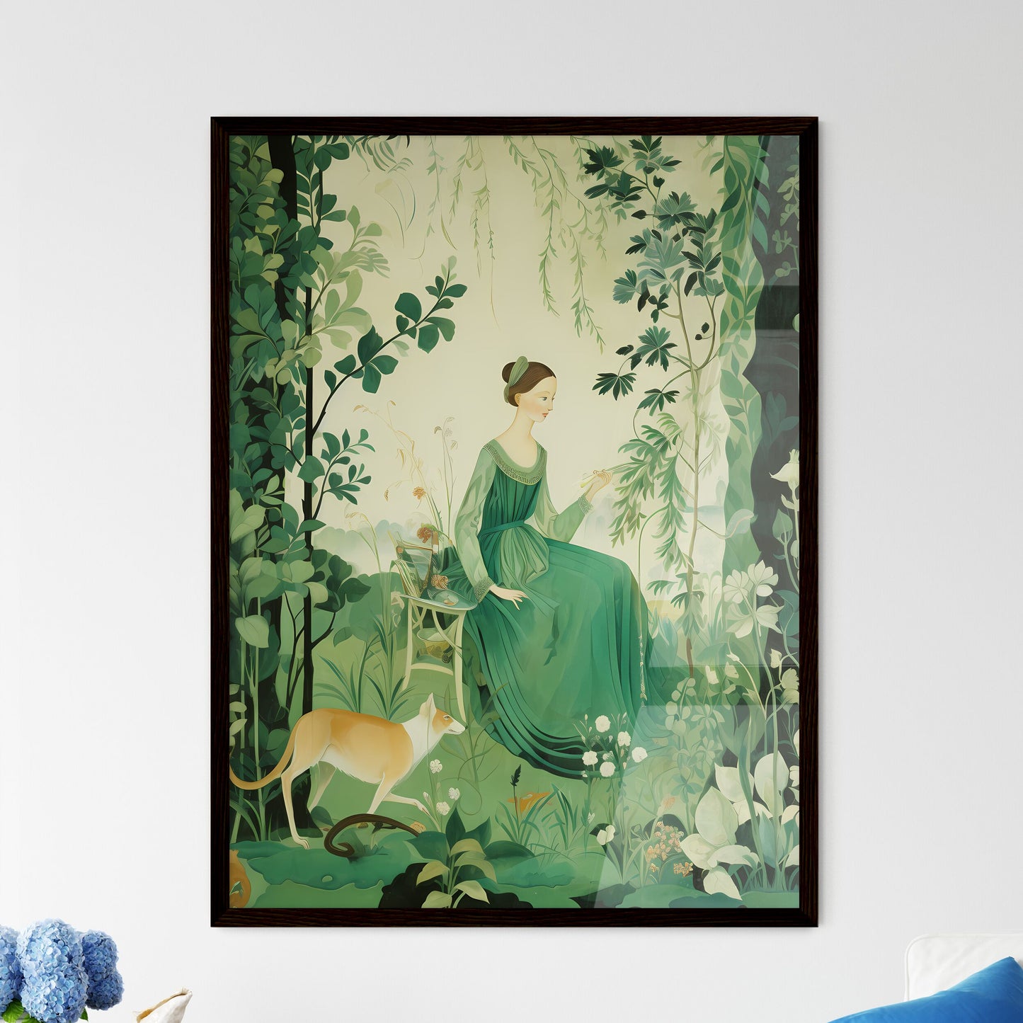 A Poster of the large tapestry and its green colors  Wall Art