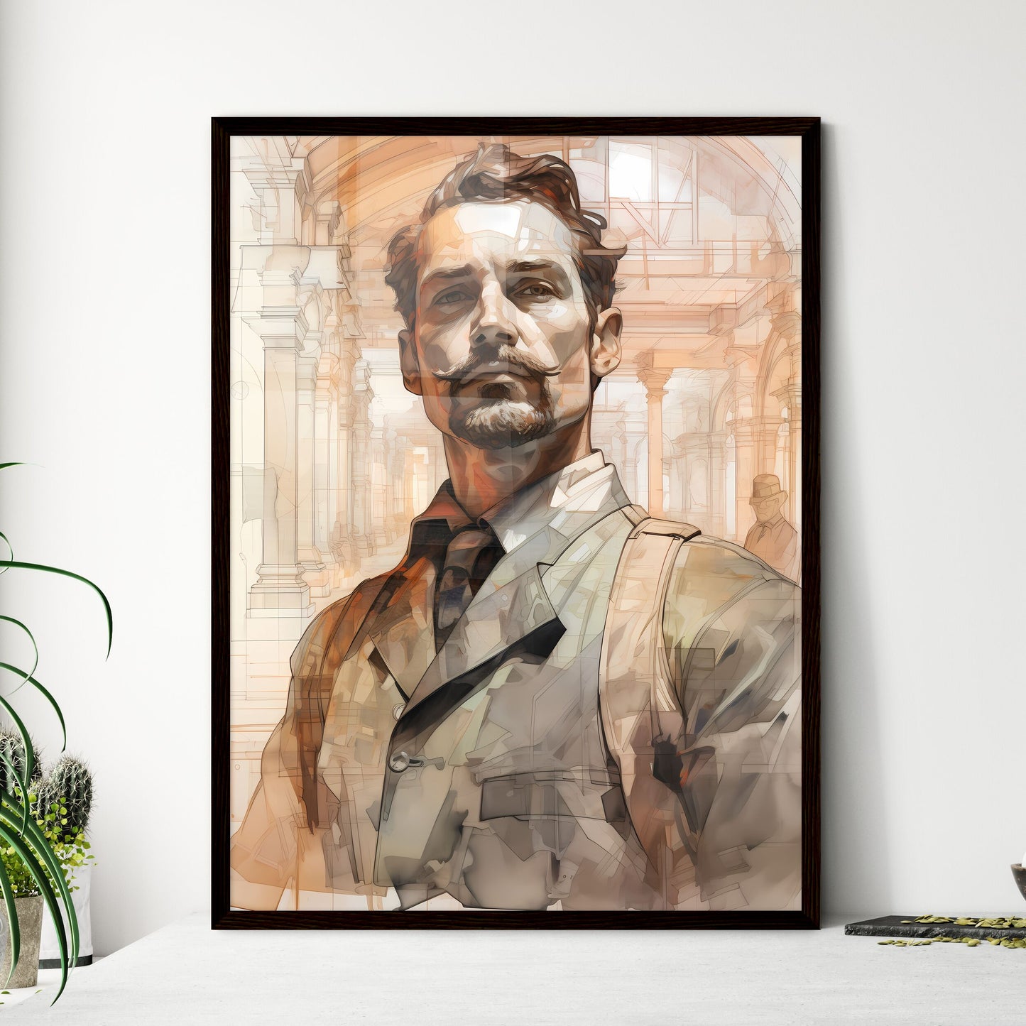 A Poster of Building constructer engineer - A Man With A Mustache Framed Art