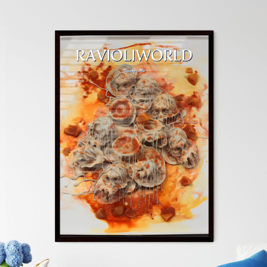 A Poster of Ravioli with tomato sauce  Wall Art