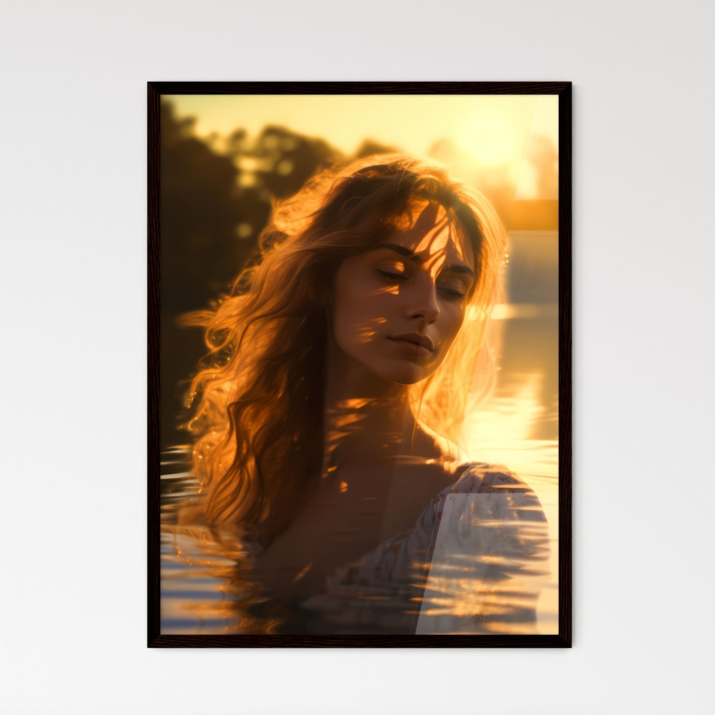 A Poster of The first ray of sunshine - A Wo - Framed Art Print