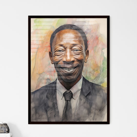 A Poster of elderldy black mans full face  Framed Print