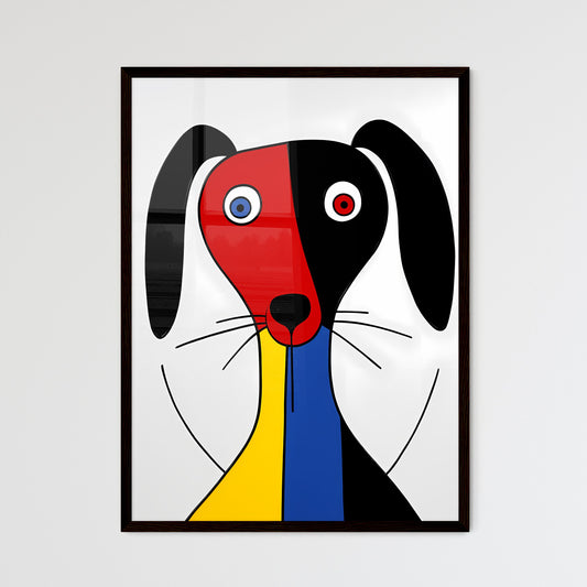 A Poster of minimalist dog art - A Cartoon Dog With A Colorful Face Default Title