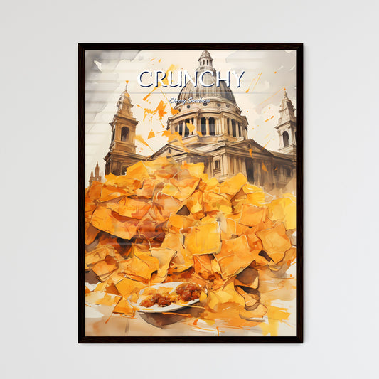 A Poster of Nachos - A Large Pile Of Chips In Front Of A Building Default Title