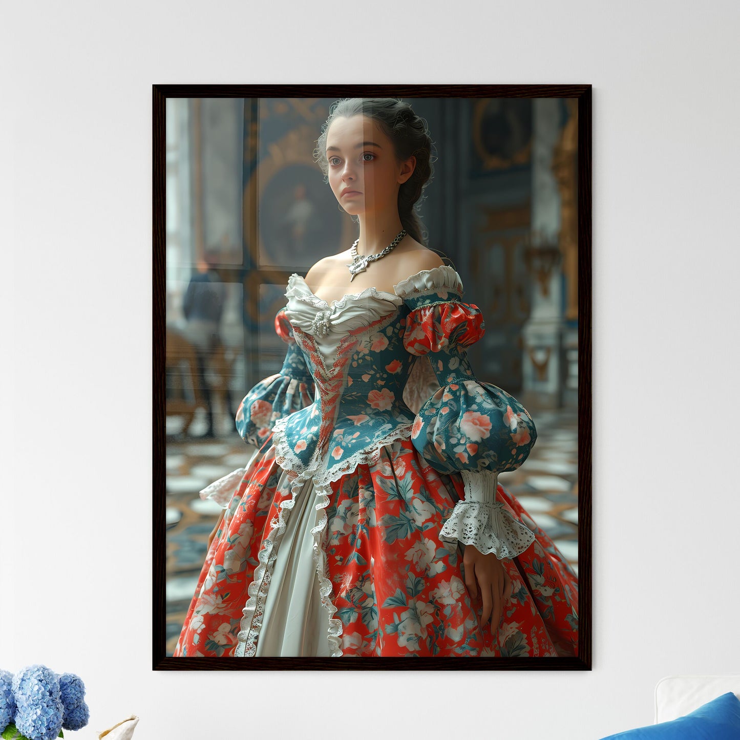 A Poster of young woman in 1860 - A Woman In - Framed Art Print