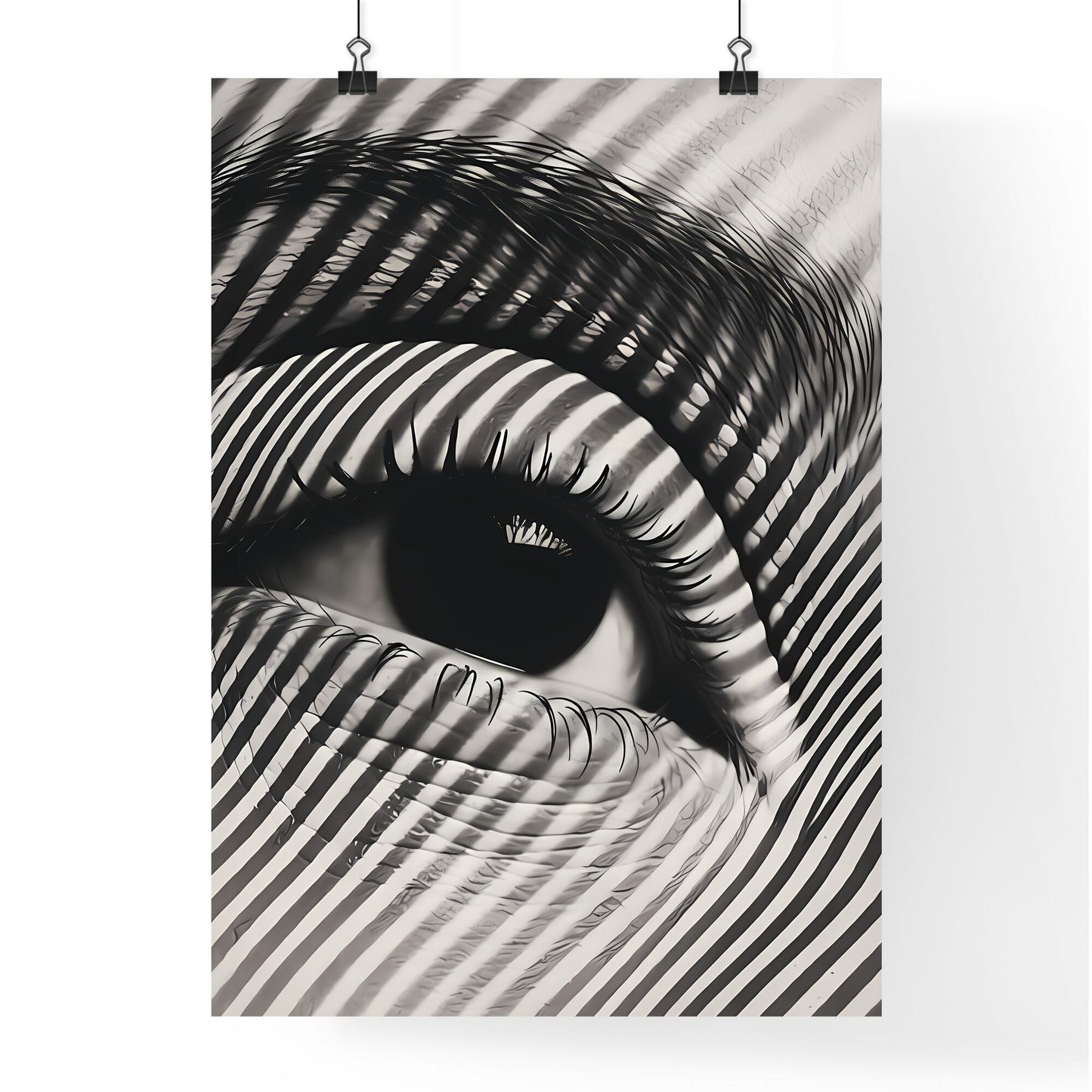 A Poster of halftone pattern - A Close Up Of An Eye Default Title