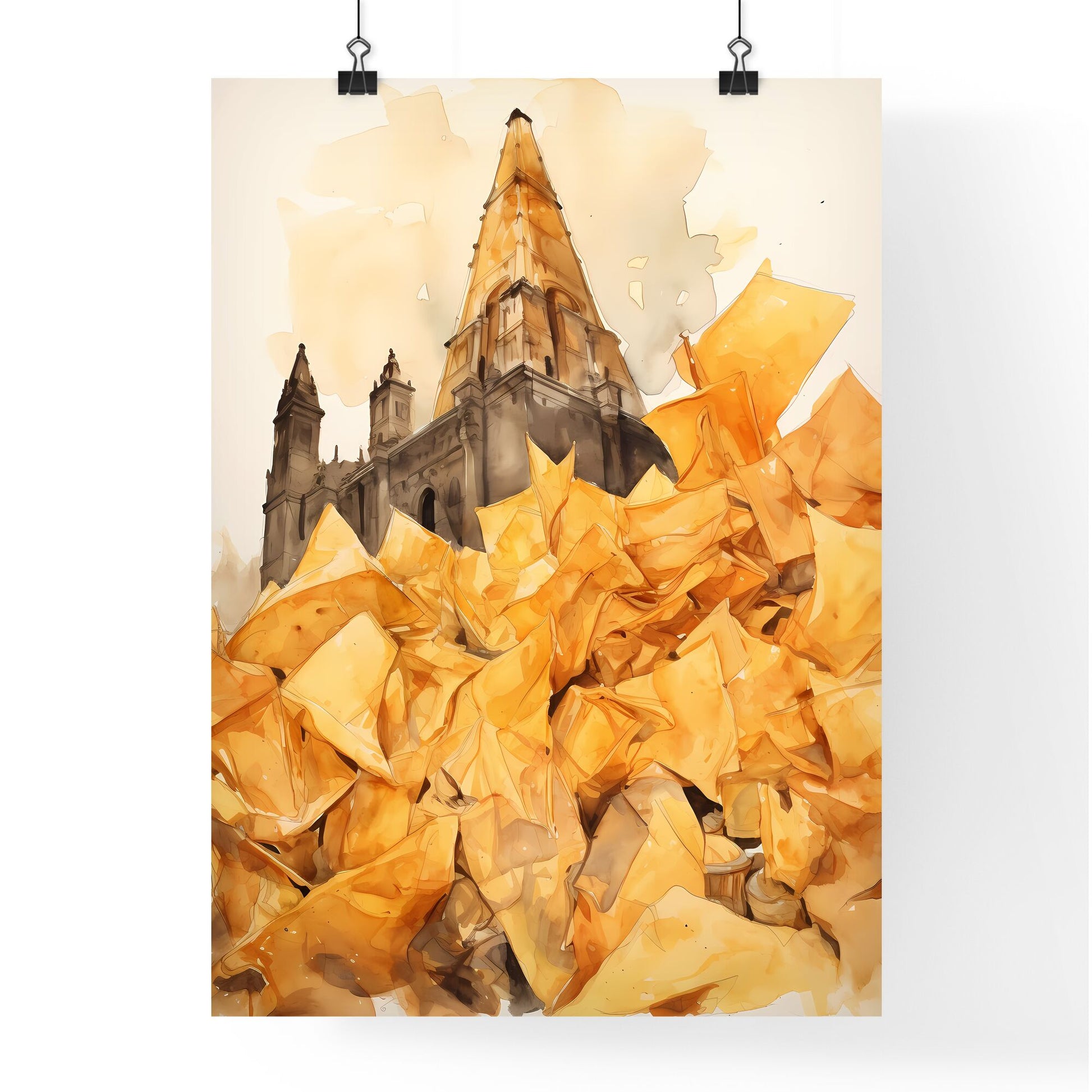 A Poster of Nachos - A Large Pile Of Yellow Envelopes Default Title