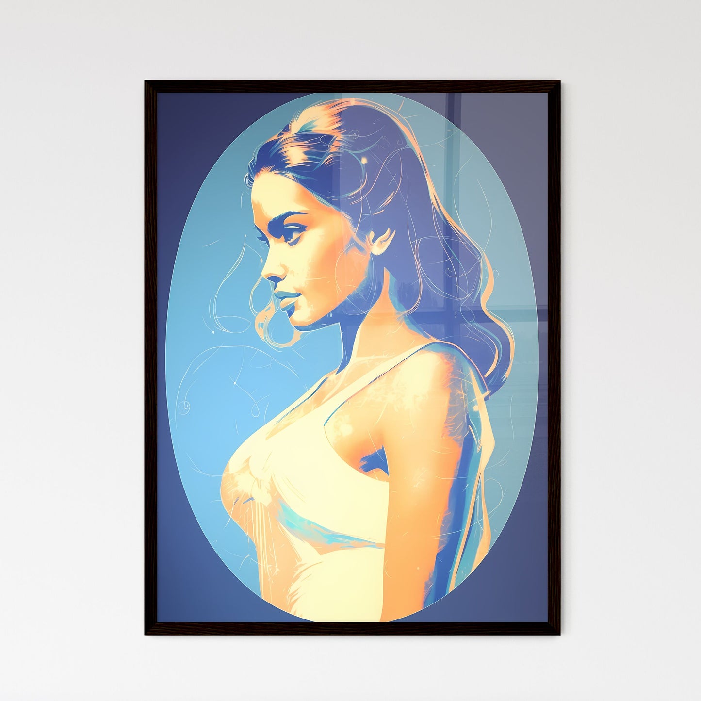 A Poster of Cinderella running in her chic - - Framed Art Print