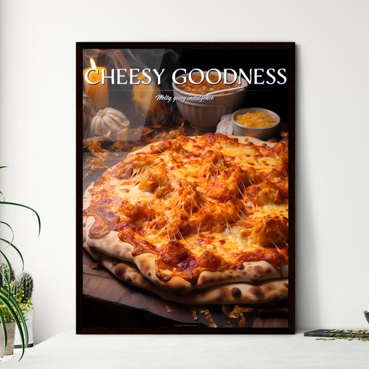 A Poster of hot cheesy pizza - A Pizza With Cheese And Sauce Default Title
