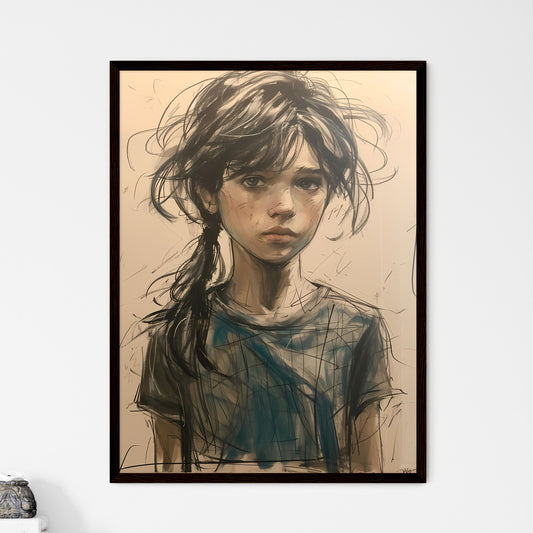 A Poster of scratchy art. child - A Drawing Of A Girl Default Title