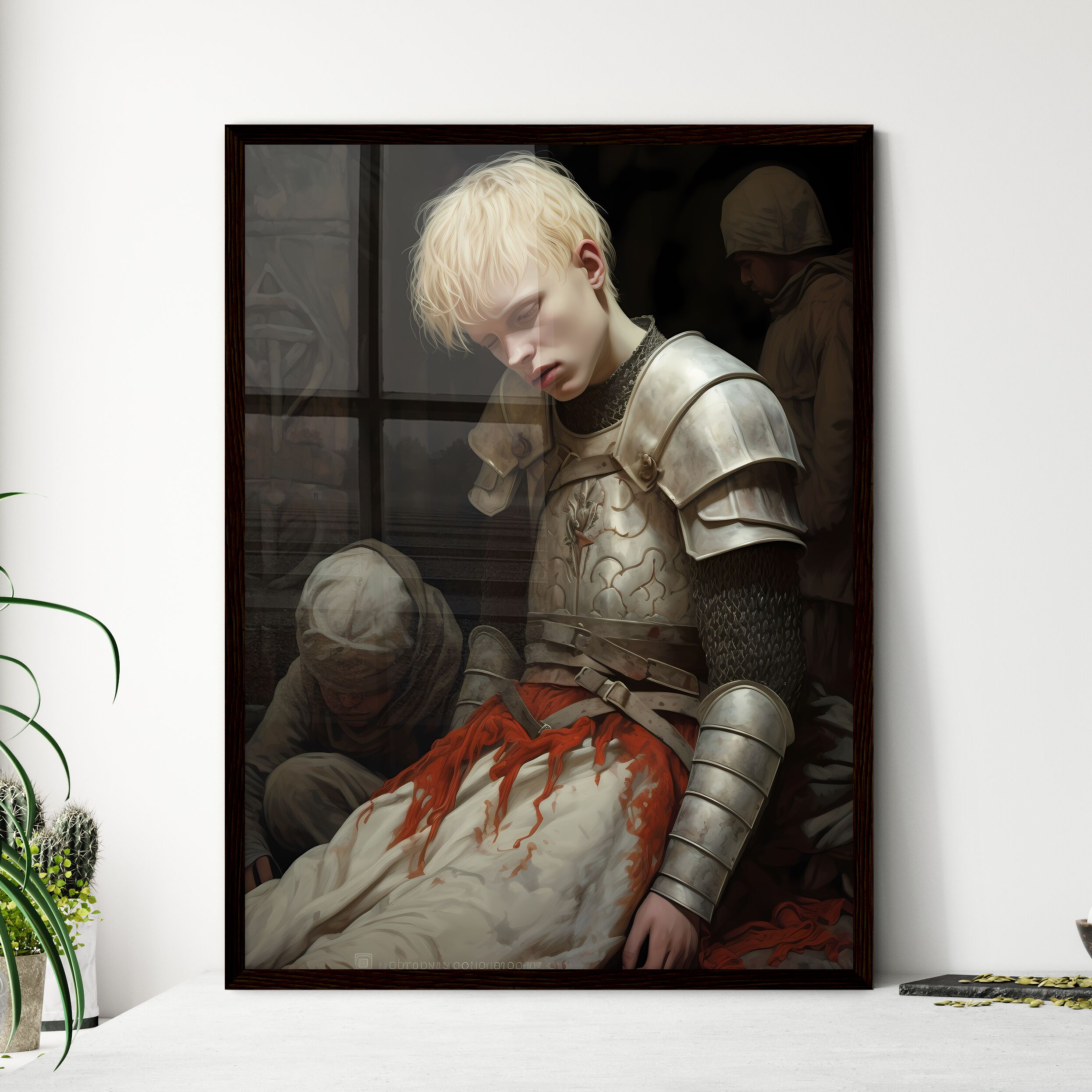 A Poster of The tragic death of the albino boy - A Man In Armor With ...