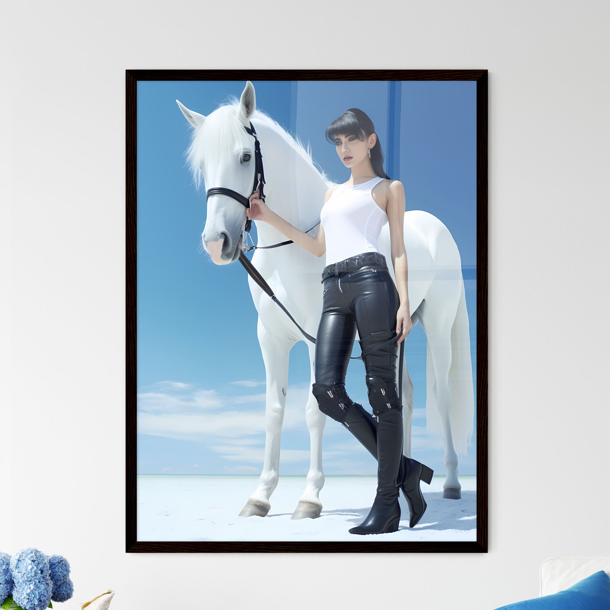 A Poster of a woman in black stiletto boots  Wall Art