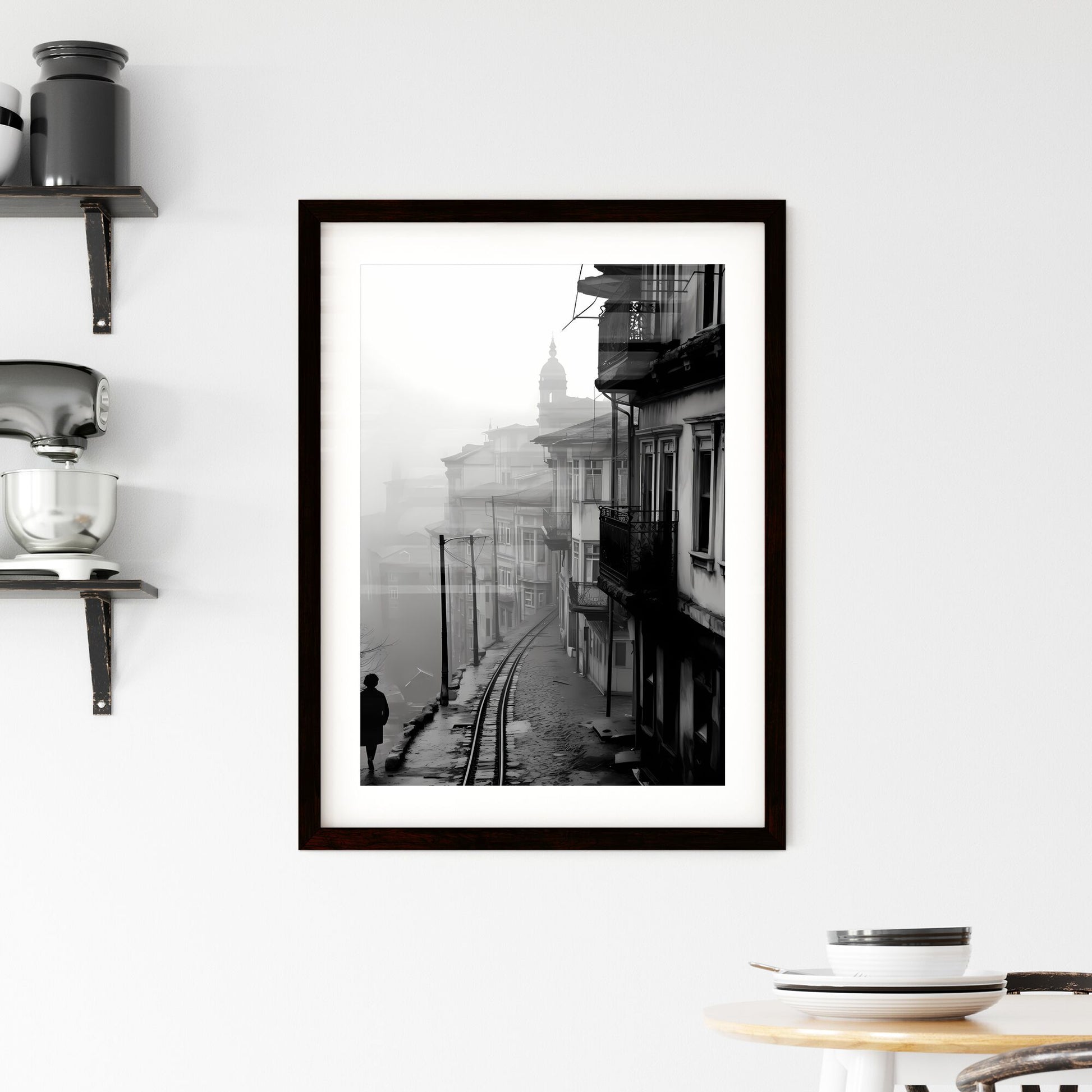 A Poster of Istanbul - A Person Walking Down A Narrow Street With Buildings In The Background Default Title