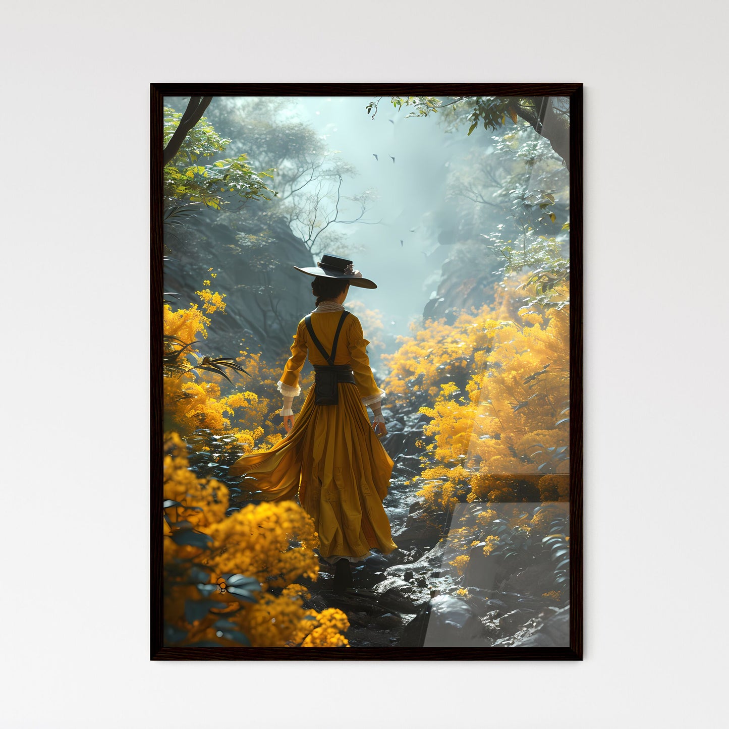 A Poster of lady of the garden - A Woman In  - Framed Art Print