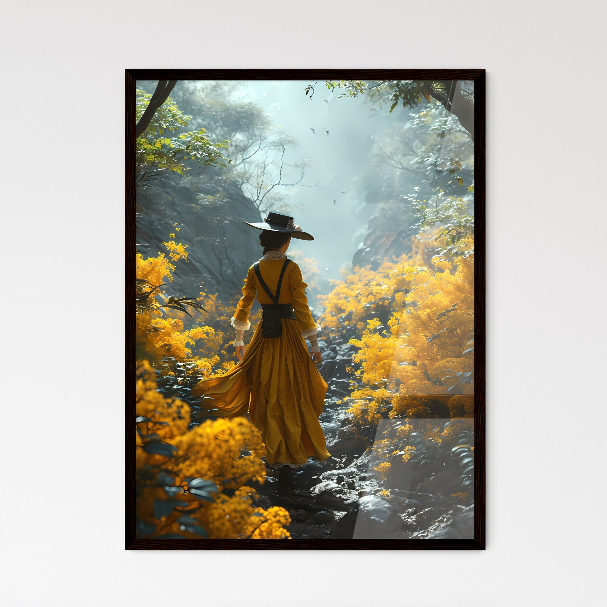 A Poster of lady of the garden - A Woman In  - Framed Art Print
