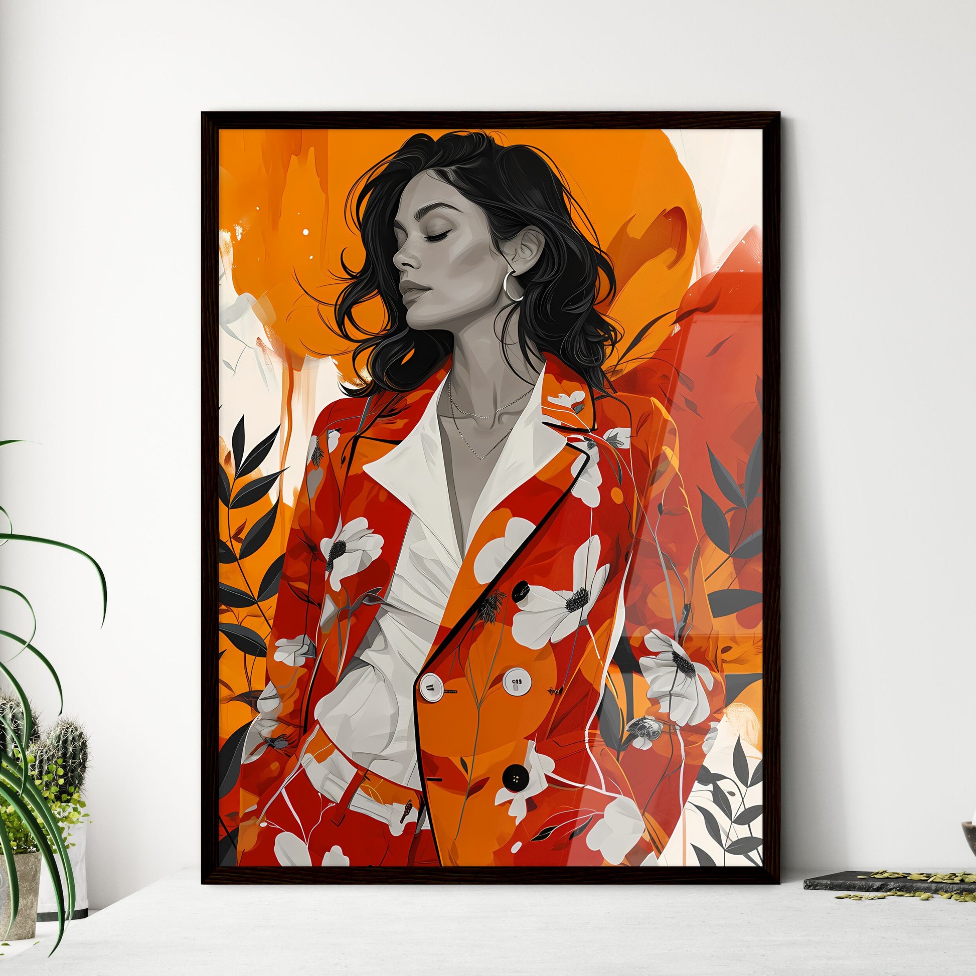 A Poster of a painting of a woman - A Woman  - Framed Art Print