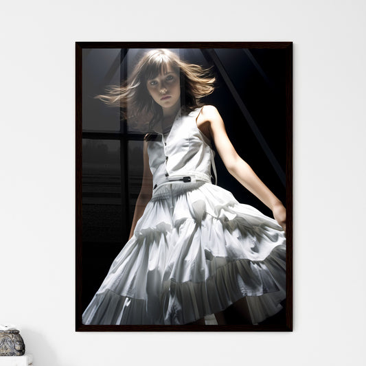 A Poster of A girl in a light dress - A Woma - Framed Art Print