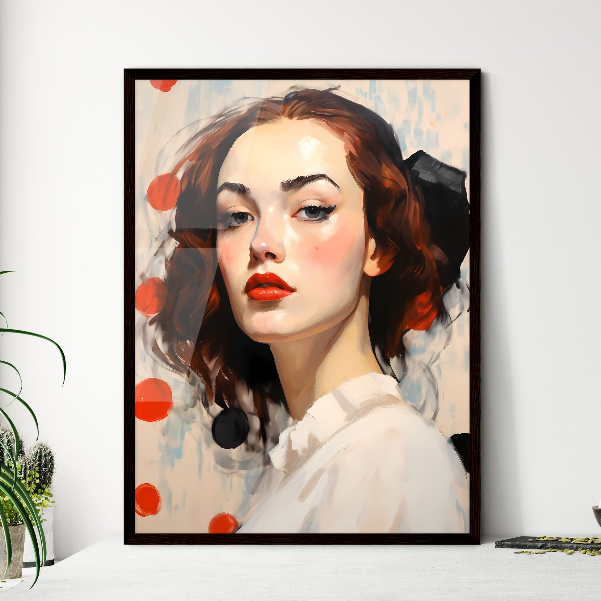 A Poster of young glamorous woman - A Woman  - Framed Art Print