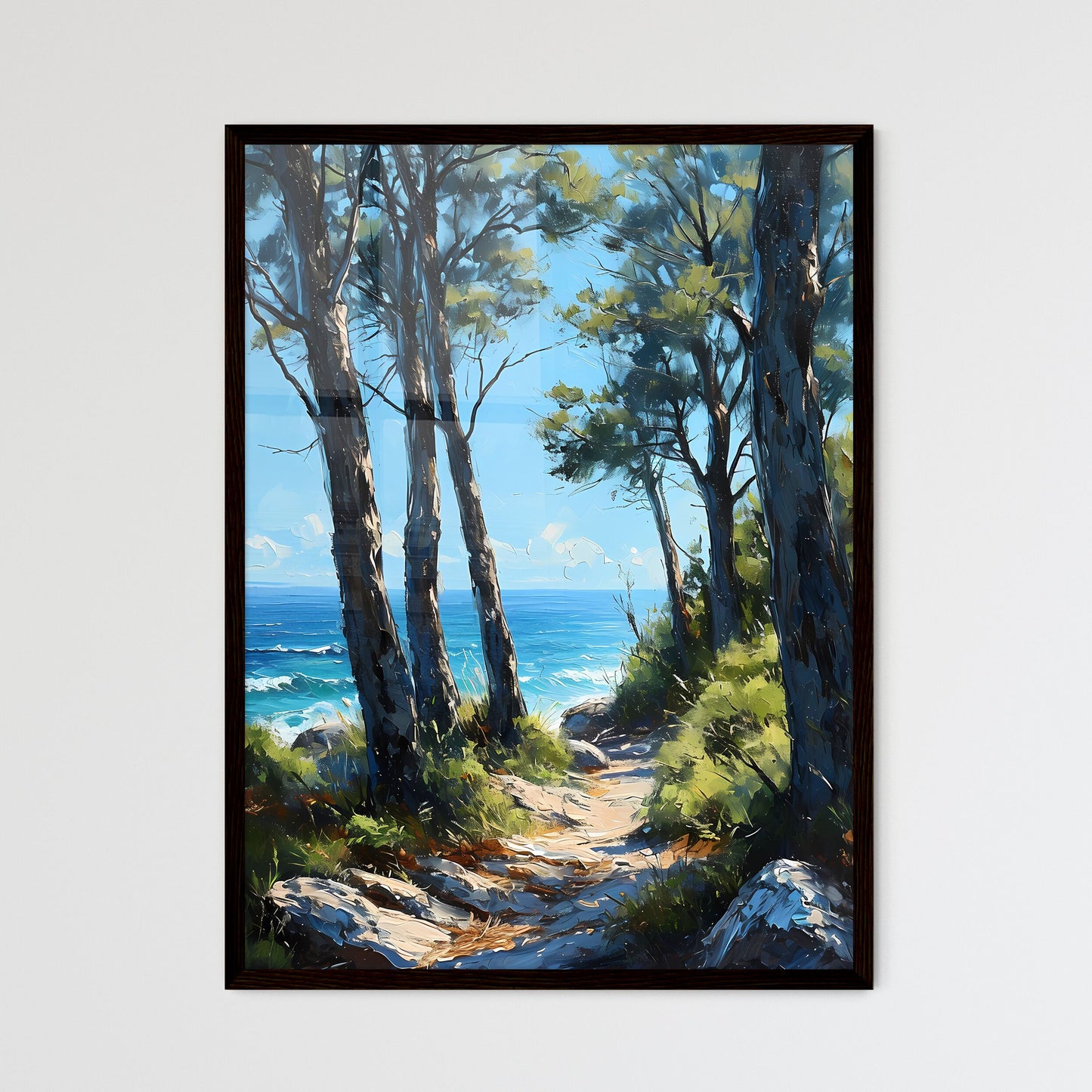 A Poster of Virginia Beach Virginia Art Sket - Framed Art Print