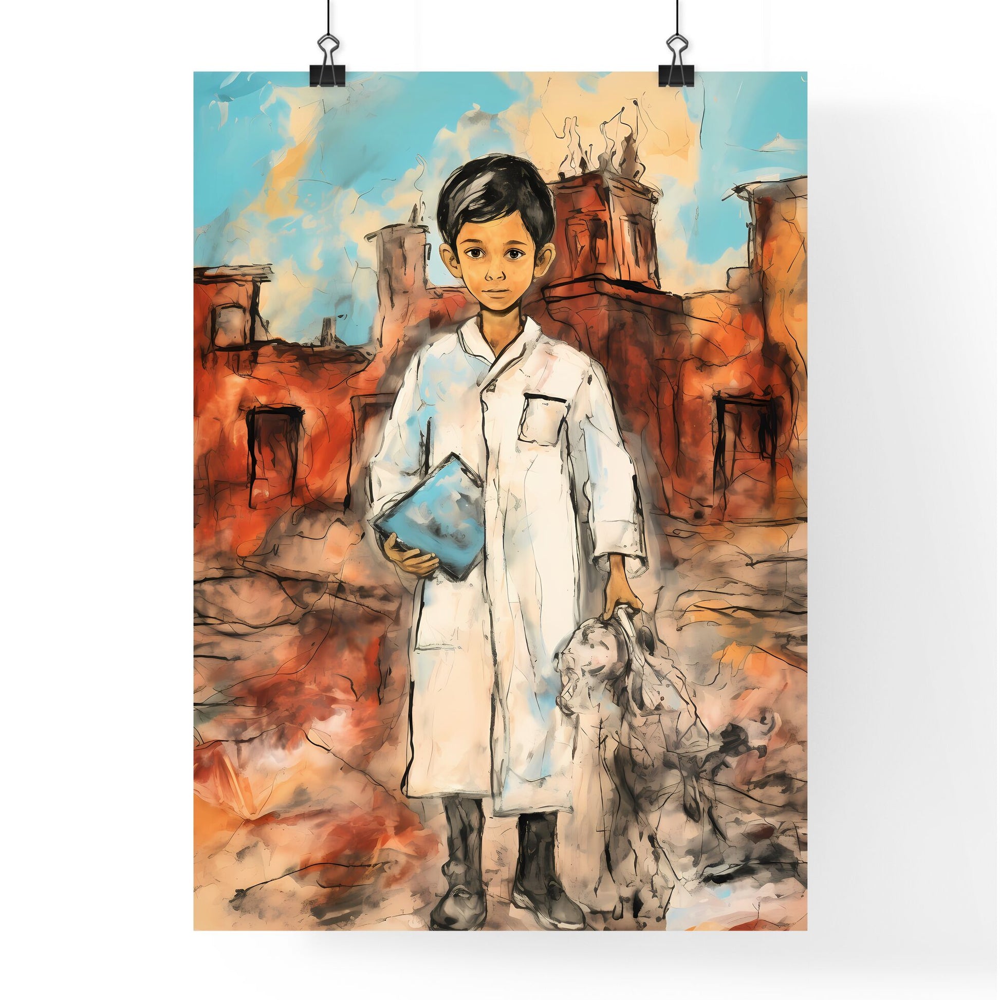 A Poster of kid dressed as a doctor - A Boy In A White Coat Default Title