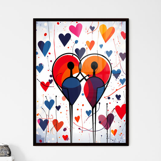 A Poster of minimalist Valentine Art - A Cou - Framed Art Print
