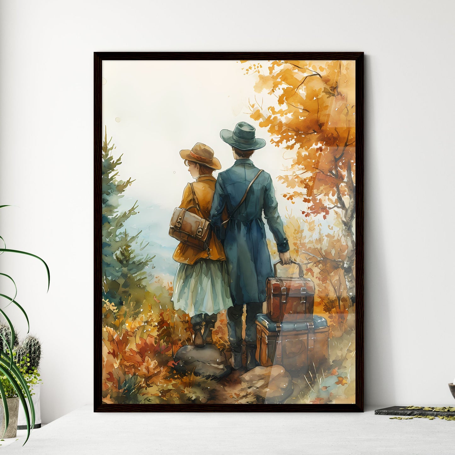 A Poster of travelers for the tshirt - A Man - Framed Art Print