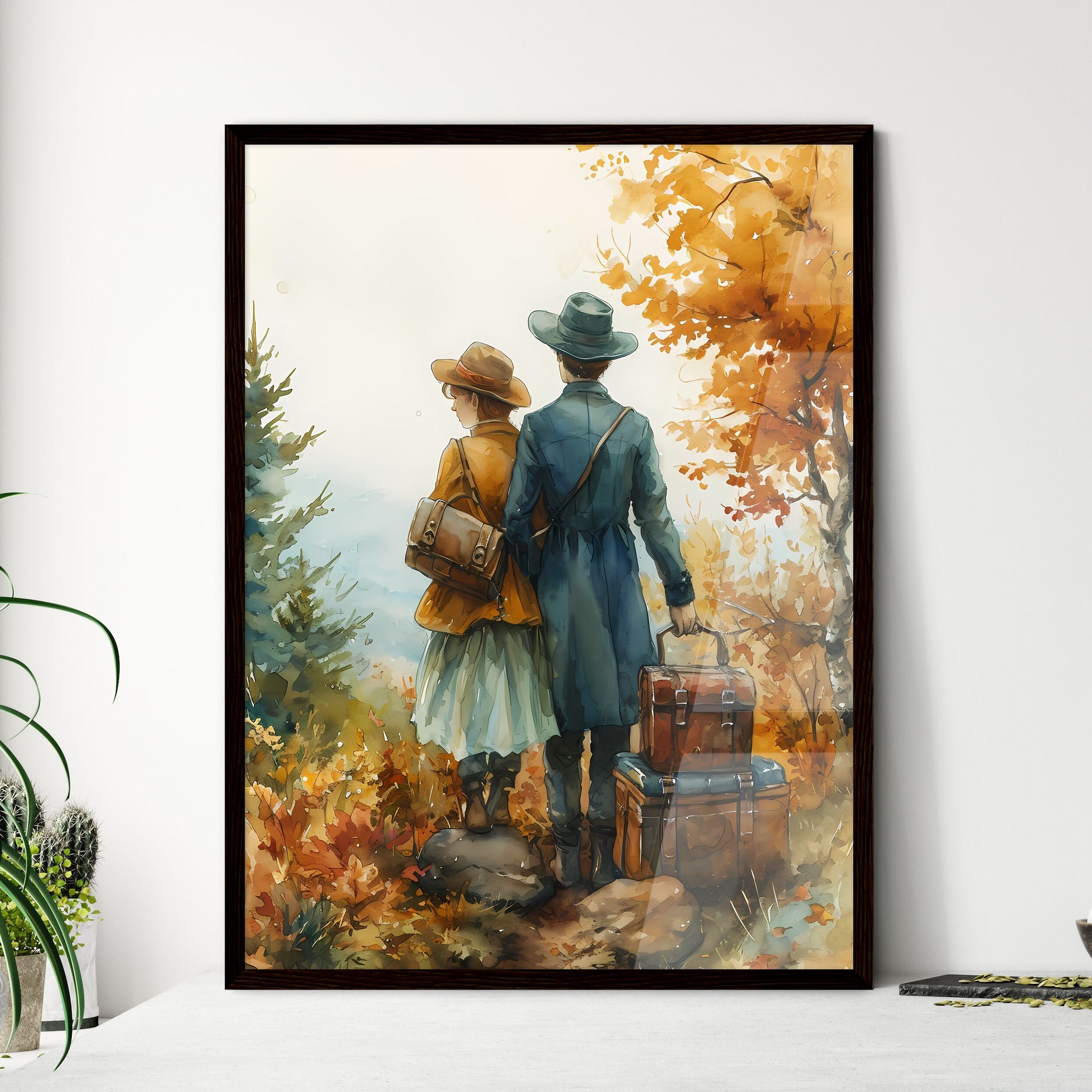A Poster of travelers for the tshirt - A Man - Framed Art Print