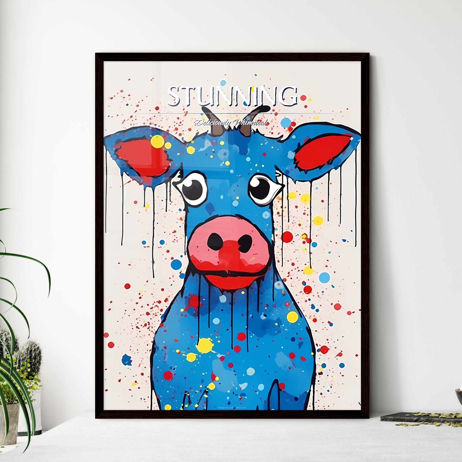 A Poster of minimalist pig art  Wall Art