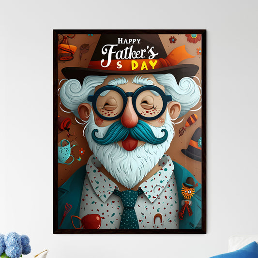 A Poster of happy father's day greeting card - Framed Art Print
