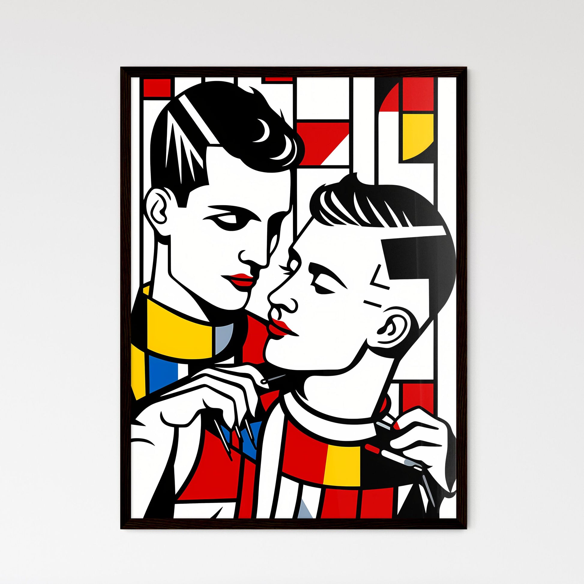 A Poster of minimalist barber art - A Man Lo - Framed Art Print