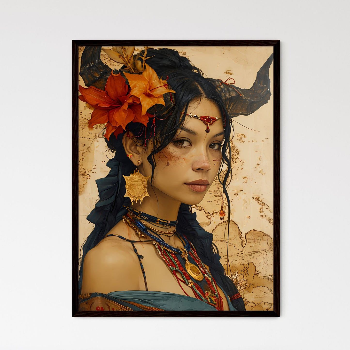 A Poster of a quirky lady has a secret - A W - Framed Art Print